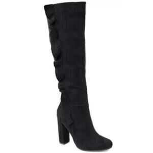 Journee Collection Vivian Wide Calf Microsuede Faux Fur Lined Boots, Size 7.5